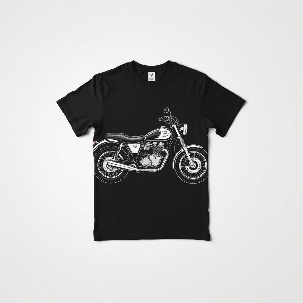 Vintage Cafe Racer heat transfer on shirt mockup